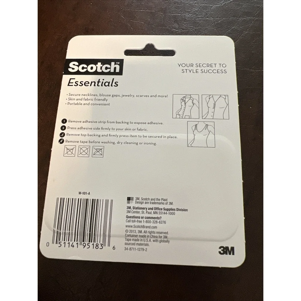 Scotch Essentials Removable Wardrobe Tape Strips- 36 Strips